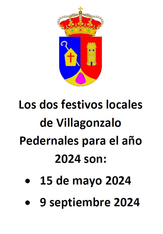 FESTIVOS LOCALES 2024 Villagonzalo Pedernales